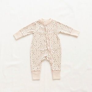 Fin & Vince long John in petit floral and matching bonnet